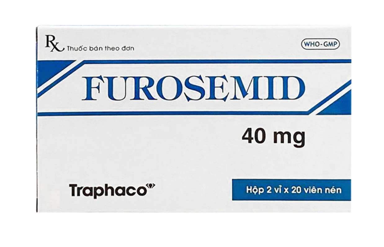 Thuốc Furosemid 40mg Traphaco điều trị phù, tăng huyết áp nhẹ hay trung bình (2 vỉ x 20 viên).webp
