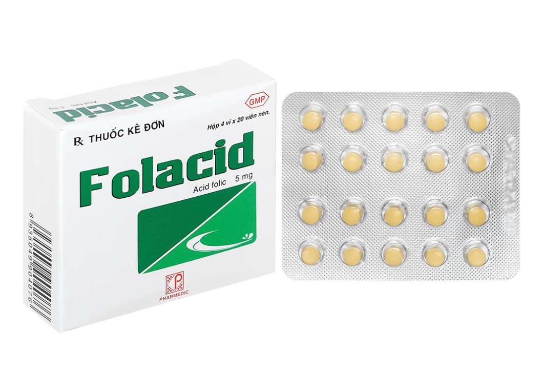 Folacid 5mg phòng và trị thiếu axit folic hộp 4 vỉ x 20 viên.webp