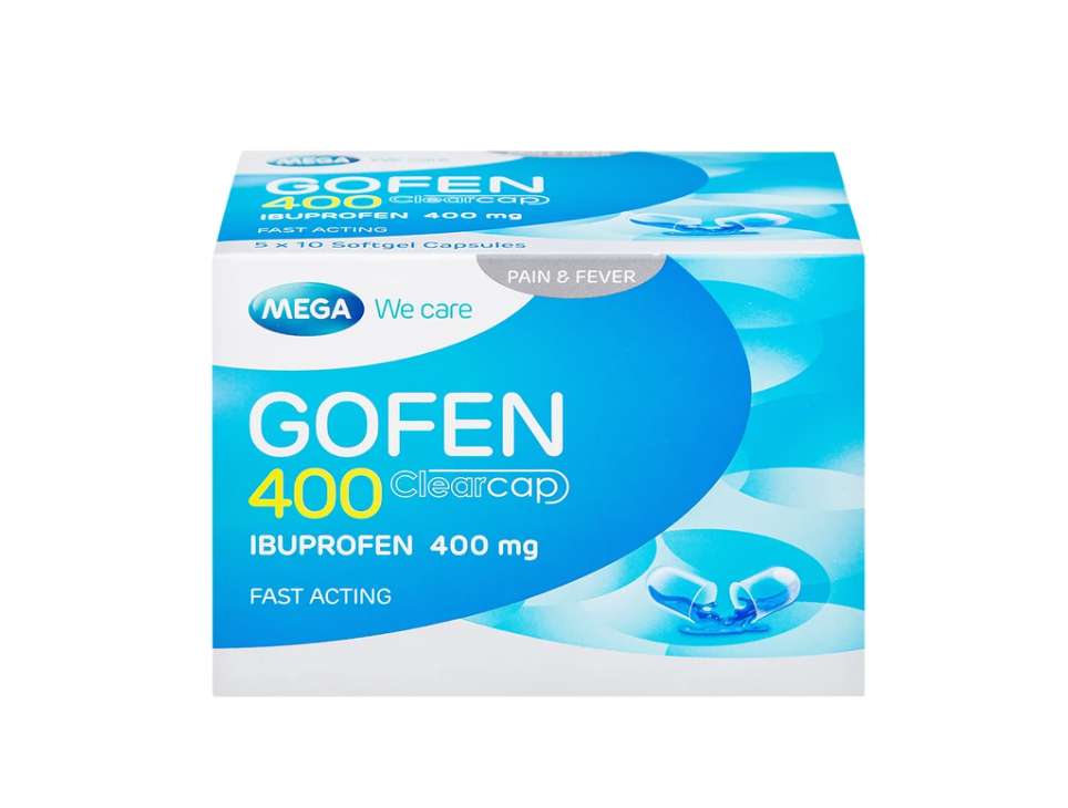 Thuốc Gofen 400 MEGA We care điều trị hạ sốt, giảm đau (5 vỉ x 10 viên).webp