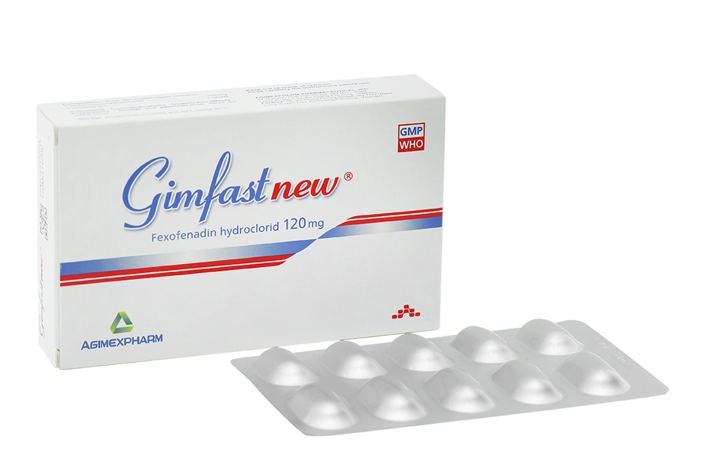 Gimfastnew 120mg trị viêm mũi dị ứng, mày đay (2 vỉ x 10 viên).webp