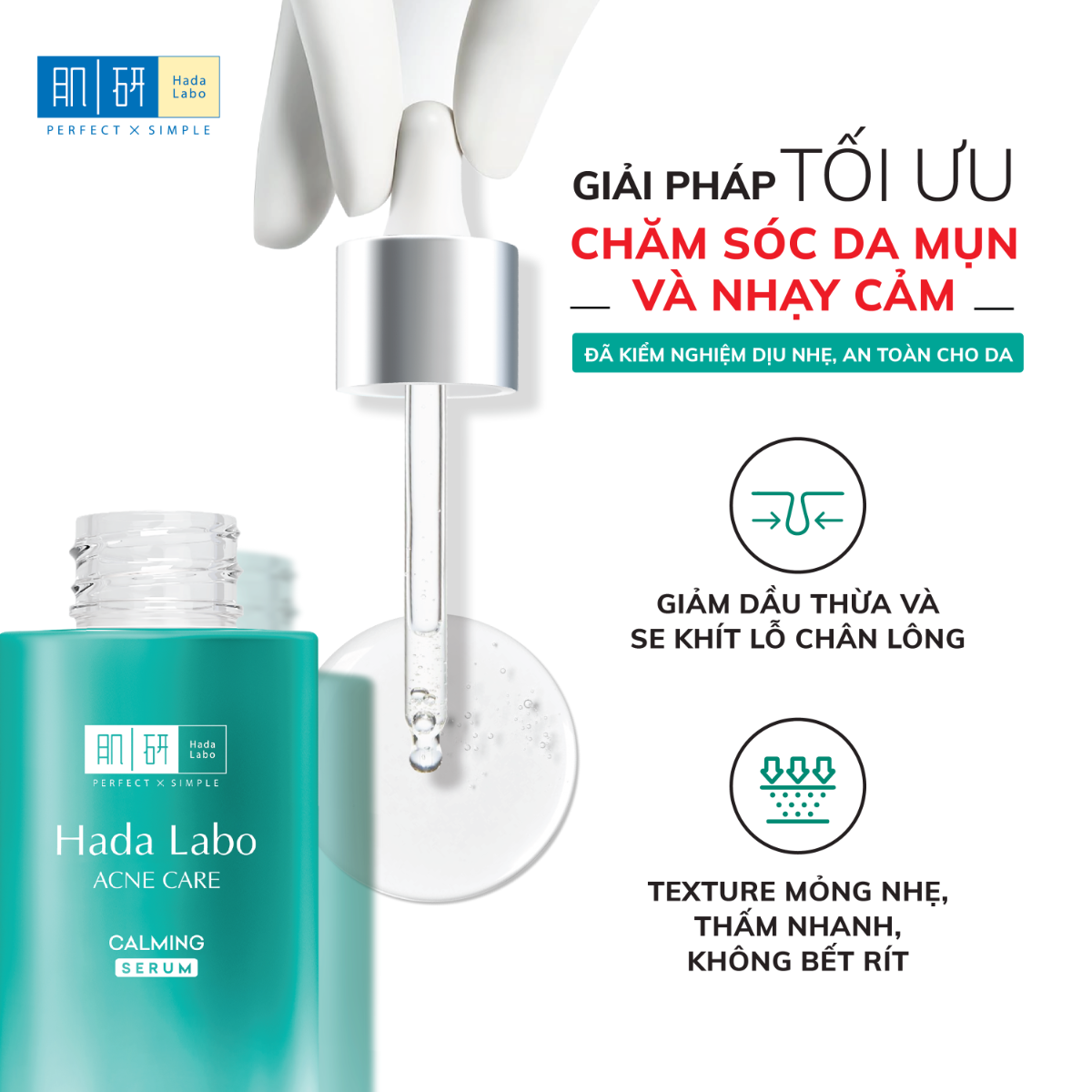 Serum dưỡng ẩm cho da mụn, nhạy cảm Hada Labo Acne Care Calming Serum 30ml.webp