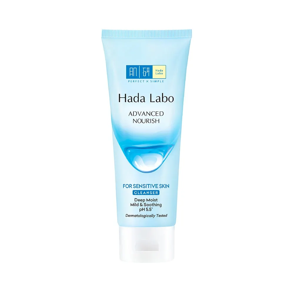 Sữa rửa mặt dưỡng ẩm dạng gel cho da nhạy cảm Hada Labo Advanced Nourish For Sensitive Skin Cleanser 80g.webp