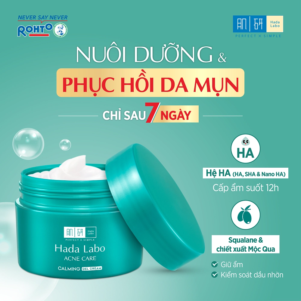 Kem dưỡng ẩm cho da mụn, nhạy cảm Hada Labo dạng gel Acne Care Calming Gel Cream 50g.webp