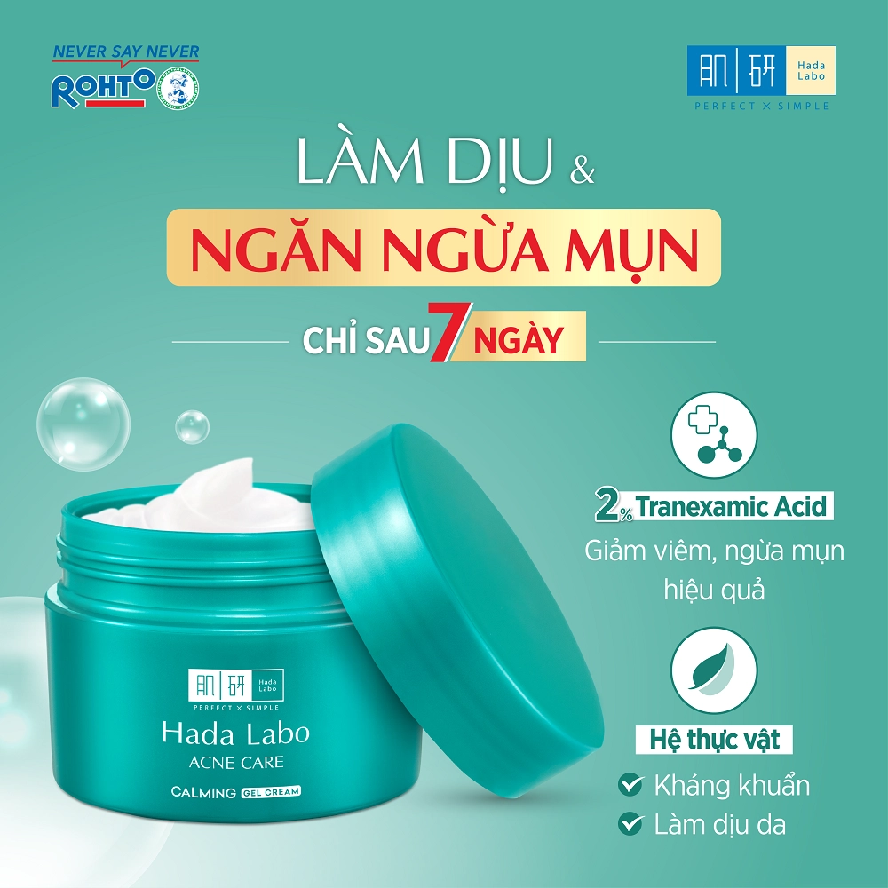 Kem dưỡng ẩm cho da mụn, nhạy cảm Hada Labo dạng gel Acne Care Calming Gel Cream 50g.webp