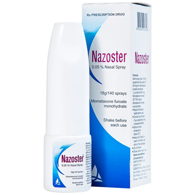 Hỗn dịch xịt mũi Nazoster 0.05% Nasal Spray Santa điều trị viêm mũi dị ứng (18g).webp