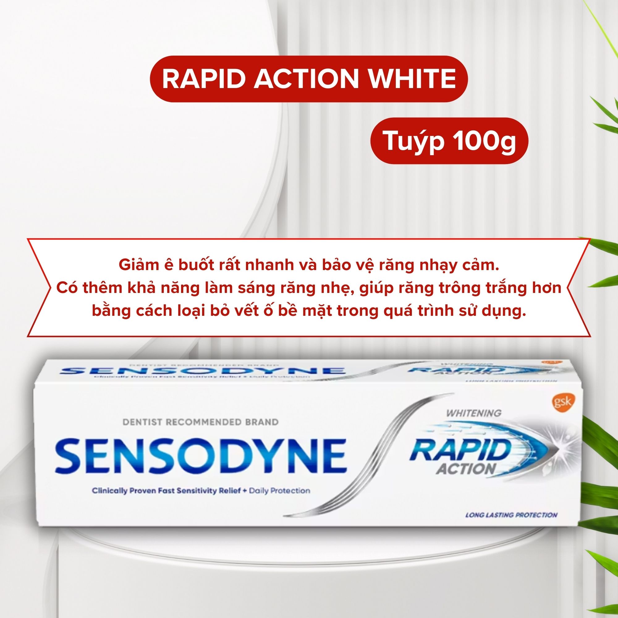 Kem Đánh Răng SENSODYNE - Rapid Action White 100G.webp