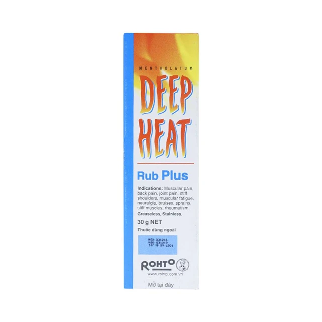 Kem Deep Heat Rub Plus Rohto điều trị đau cơ, đau lưng, đau khớp (30g).webp