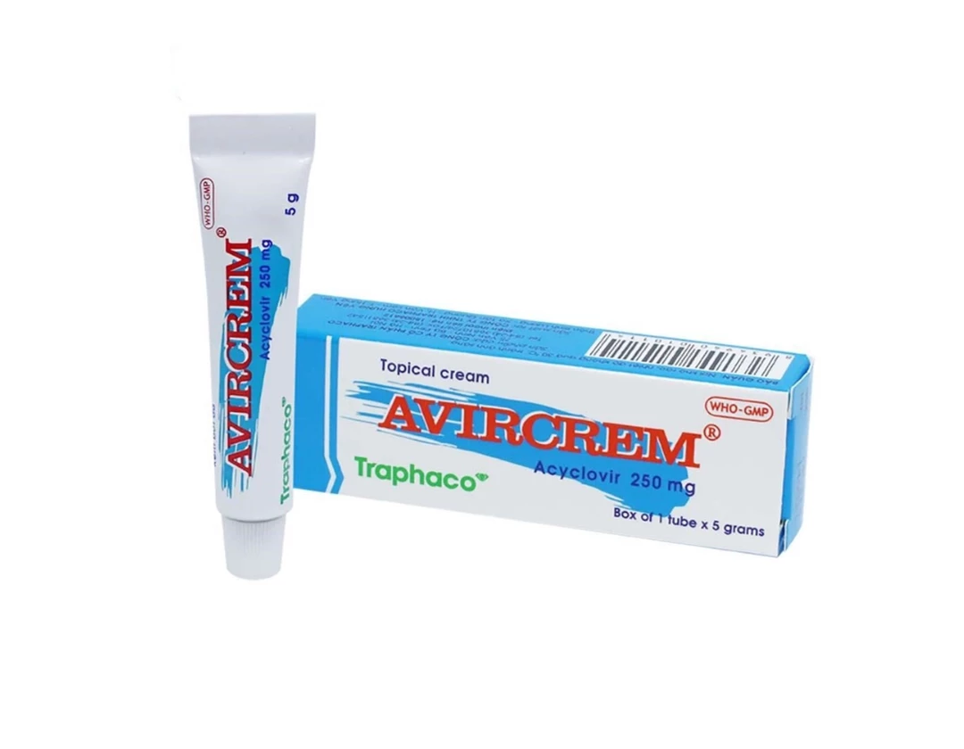 Kem bôi da Avircrem Cream 5% hỗ trợ điều trị nhiễm virus Herpes simplex ( tuýp 5g).webp