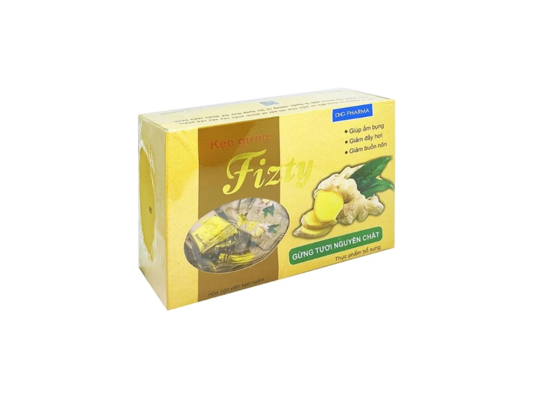 Kẹo Gừng Fizty Hỗ Trợ Tiêu Hóa (Hộp 100 Viên).webp