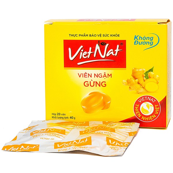 Kẹo Gừng VIETNAT không đường Hỗ trợ Tiêu hoá (hộp 20 viên) - Minpharmacy.jpg