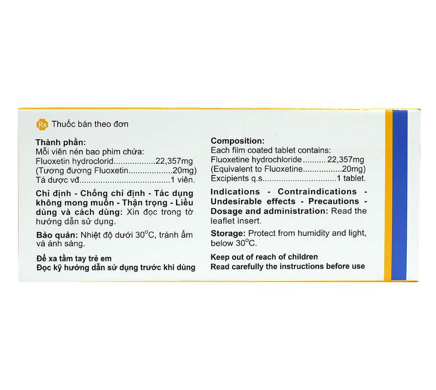 Lugtils 20mg Fluoxetin điều trị trầm cảm, chứng ăn vô độ (Hộp 30 viên).jpg