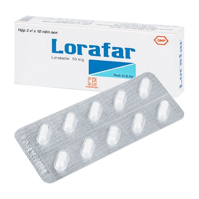 Lorafar 10mg Pharmedic 3 vỉ x 10 viên.webp