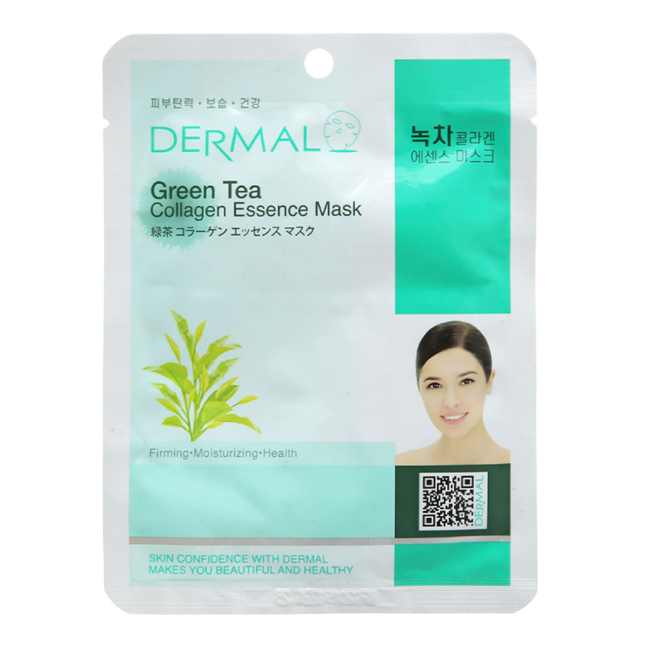 Mặt Nạ DERMAL 23g Collagen Essence Mask - Trà xanh.png