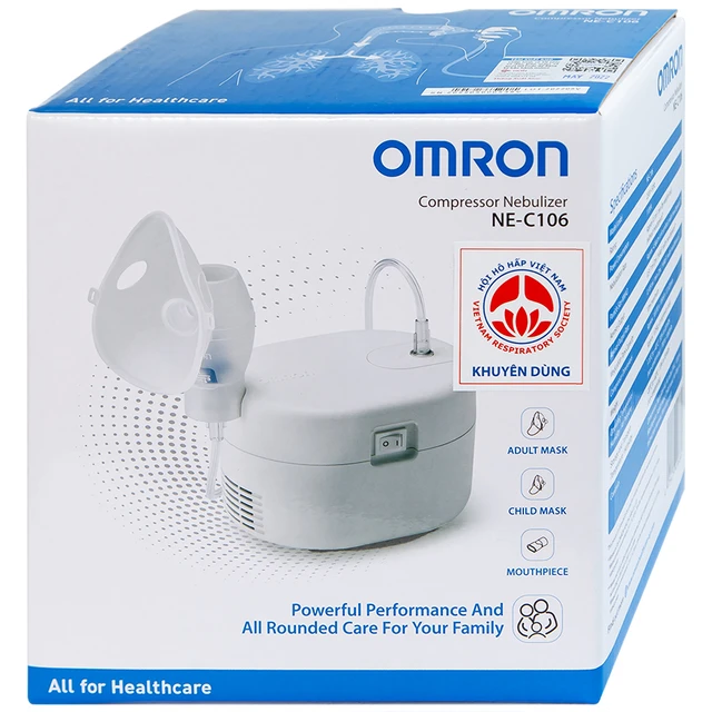 Máy xông khí dung Omron NE C106 hỗ trợ điều trị bệnh lý về đường hô hấp.webp