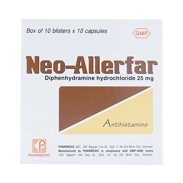 Neo-Allerfar 25mg Pharmedic – Hỗ Trợ Điều Trị Dị Ứng, Mề Đay (100 Viên).webp