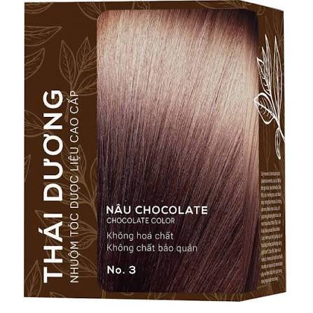 Nhuộm tóc 100% dược liệu thái dương nâu chocolate (Hộp 5 góix15g).jfif