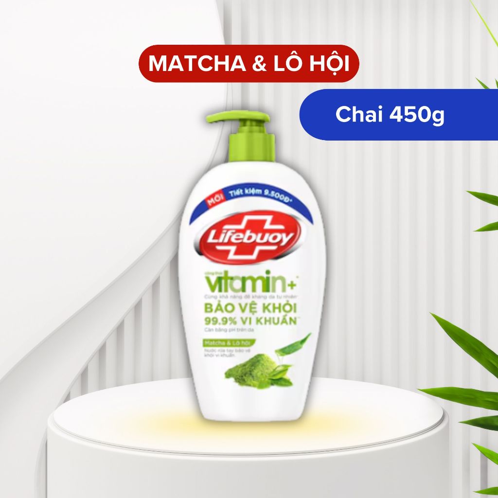 Nước Rửa Tay Lifebuoy Diệt Khuẩn, Bảo Vệ Da Tay - Matcha&Nha đam 450g.jpg