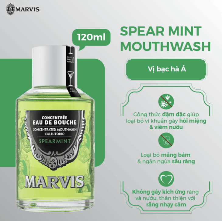 Nước Súc Miệng Marvis Spearmint Concentrated Mouthwash 120ml.png