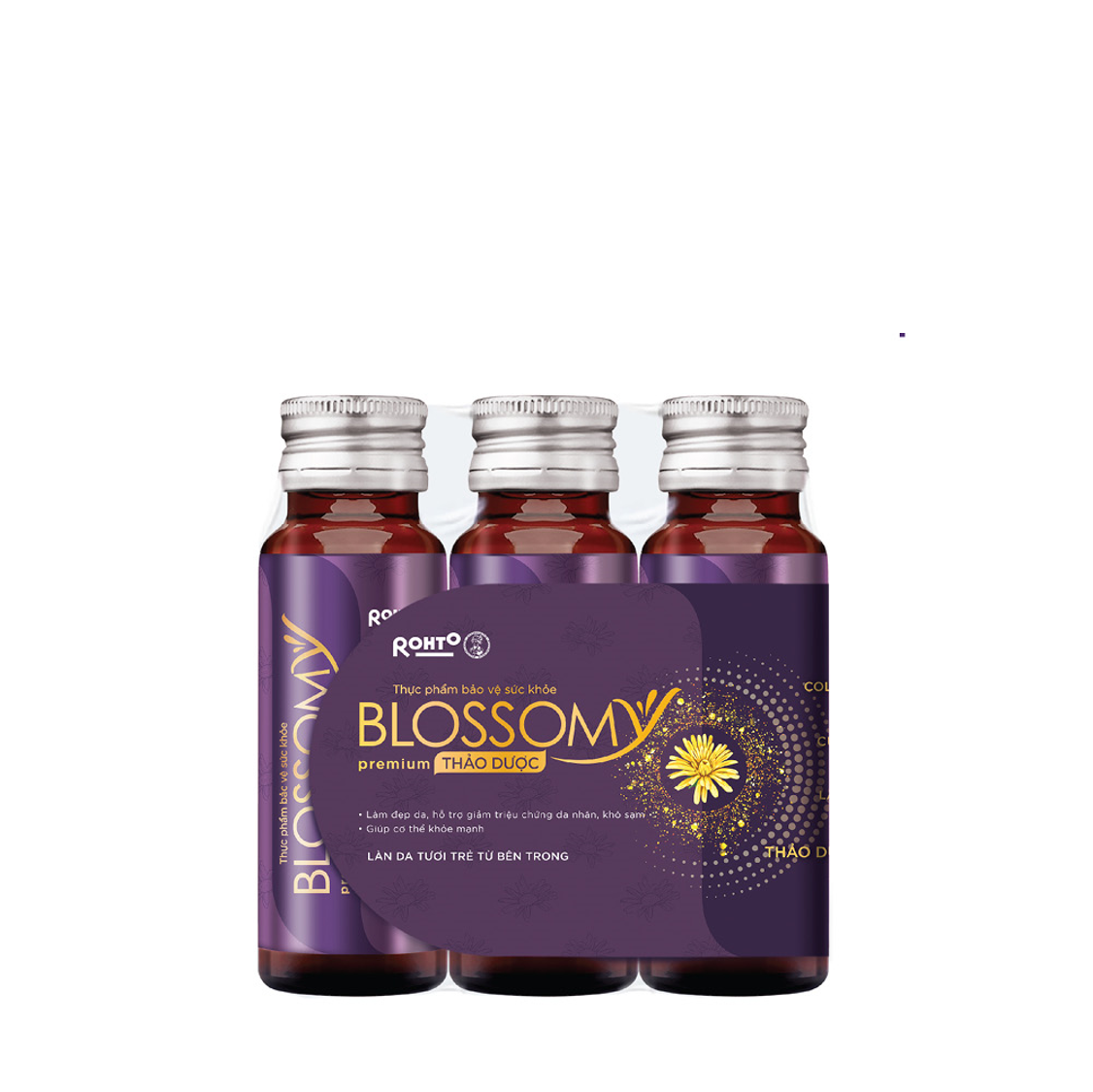 Nước uống collagen thảo dược giúp đẹp da, hỗ trợ ngủ ngon Blossomy Premium lốc 03 chai x 50ml.webp