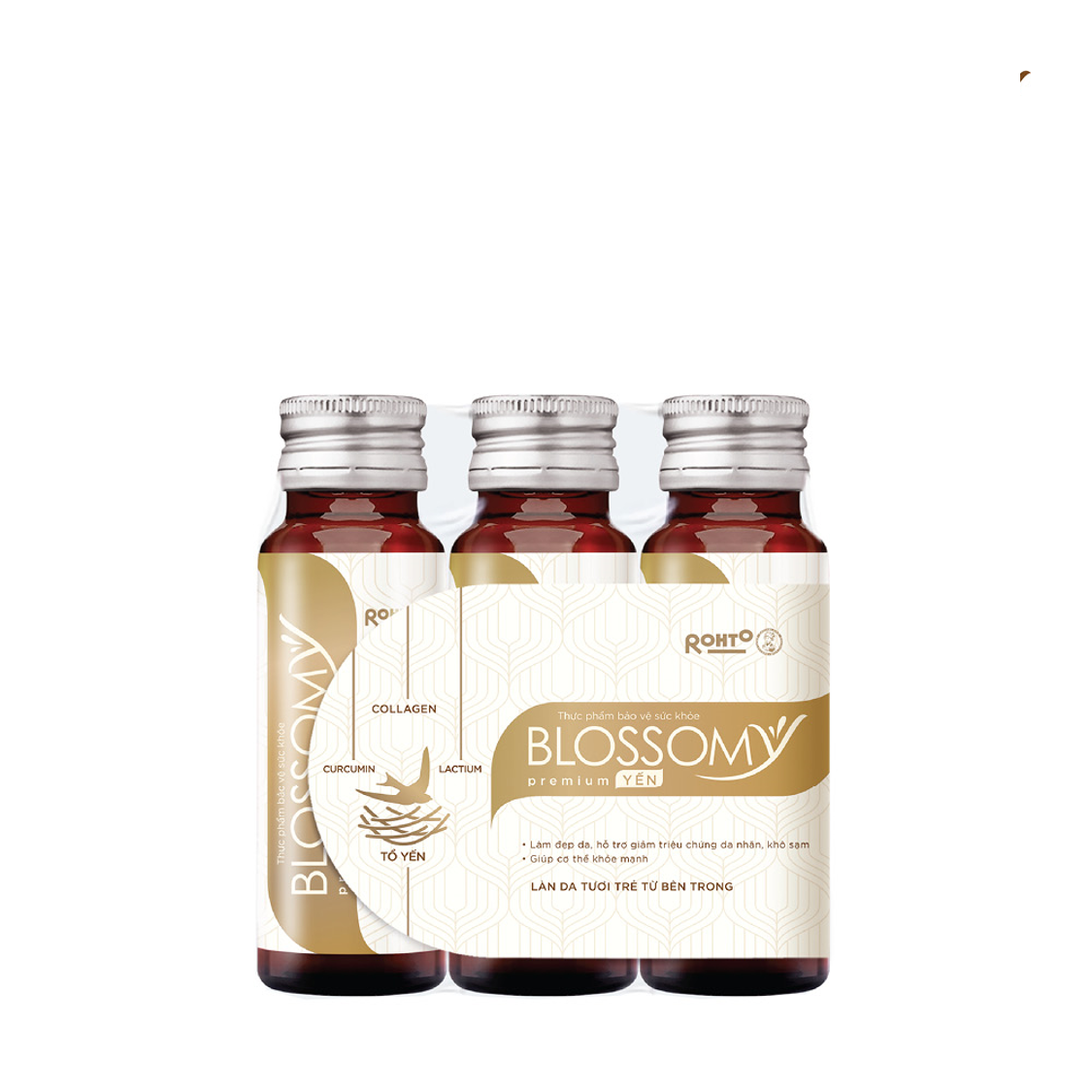 Nước uống collagen tổ yến giúp đẹp da, tăng cường sức khỏe Blossomy Premium lốc 3 chai x 50ml.webp