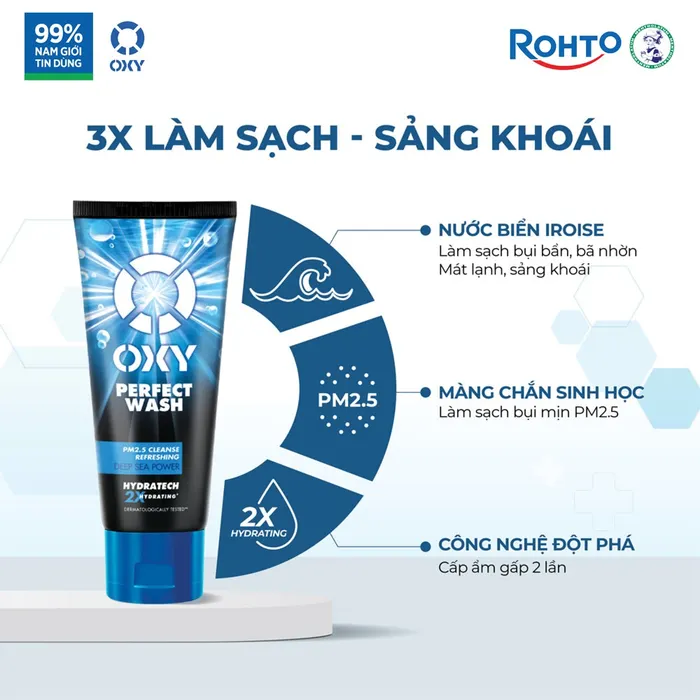 Sữa rửa mặt cho nam Oxy sạch sâu mát lạnh dạng kem Oxy Perfect Wash 100g.webp