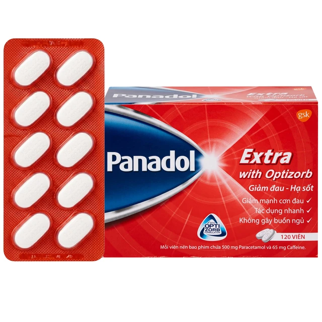 Panadol Extra With Optizorb giảm đau, hạ sốt (12 vỉ x 10 viên).webp