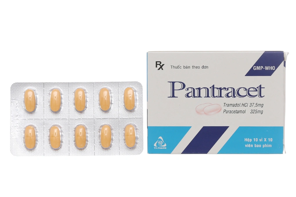 Pantracet trị cơn đau trung bình đến nặng (10 vỉ x 10 viên).webp