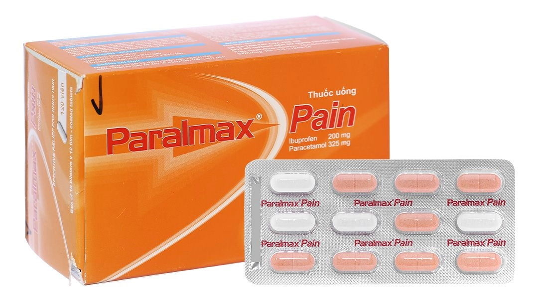 Thuốc giảm đau nhẹ đến trung bình Paralmax Pain hộp 15 vỉ x 12 viên.webp