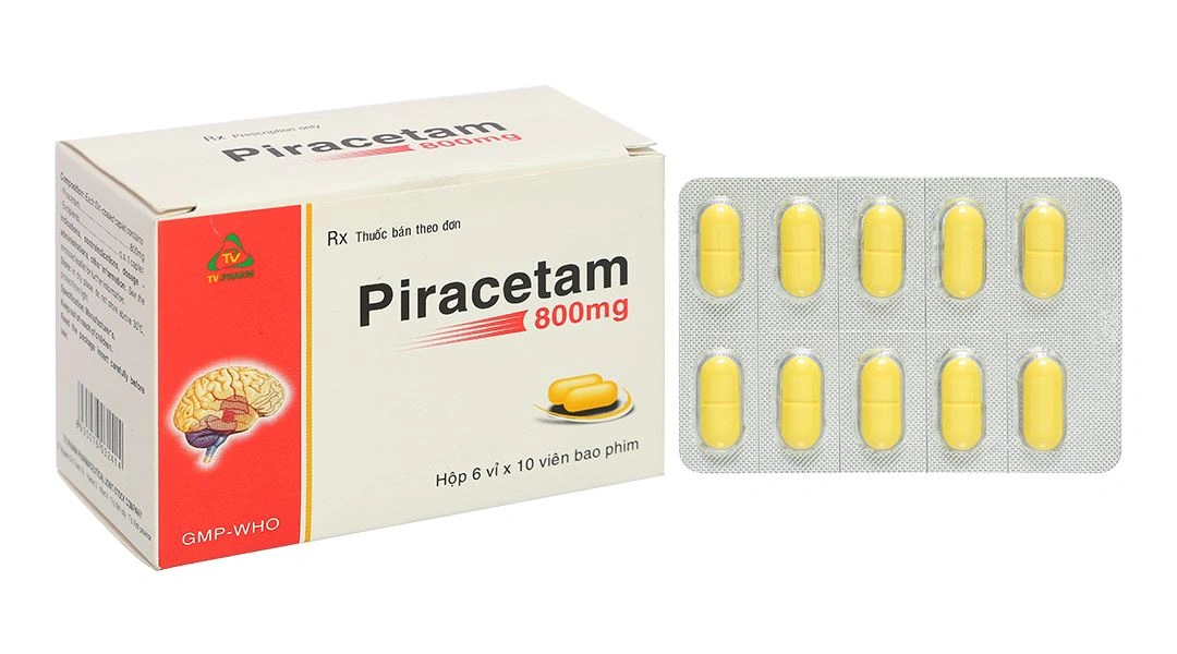 Piracetam TV.Pharm 800mg điều trị triệu chứng chóng mặt (6 vỉ x 10 viên).webp