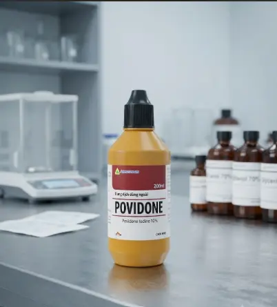 Povidone 10% Agimex sát trùng vết thương hay phẫu thuật, vết loét sâu (130ml).jpg