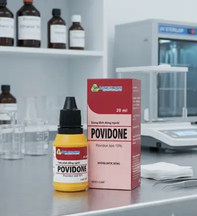 Povidone 10% Agimex 20ML sát trùng vết thương hay phẫu thuật, vết loét sâu.webp