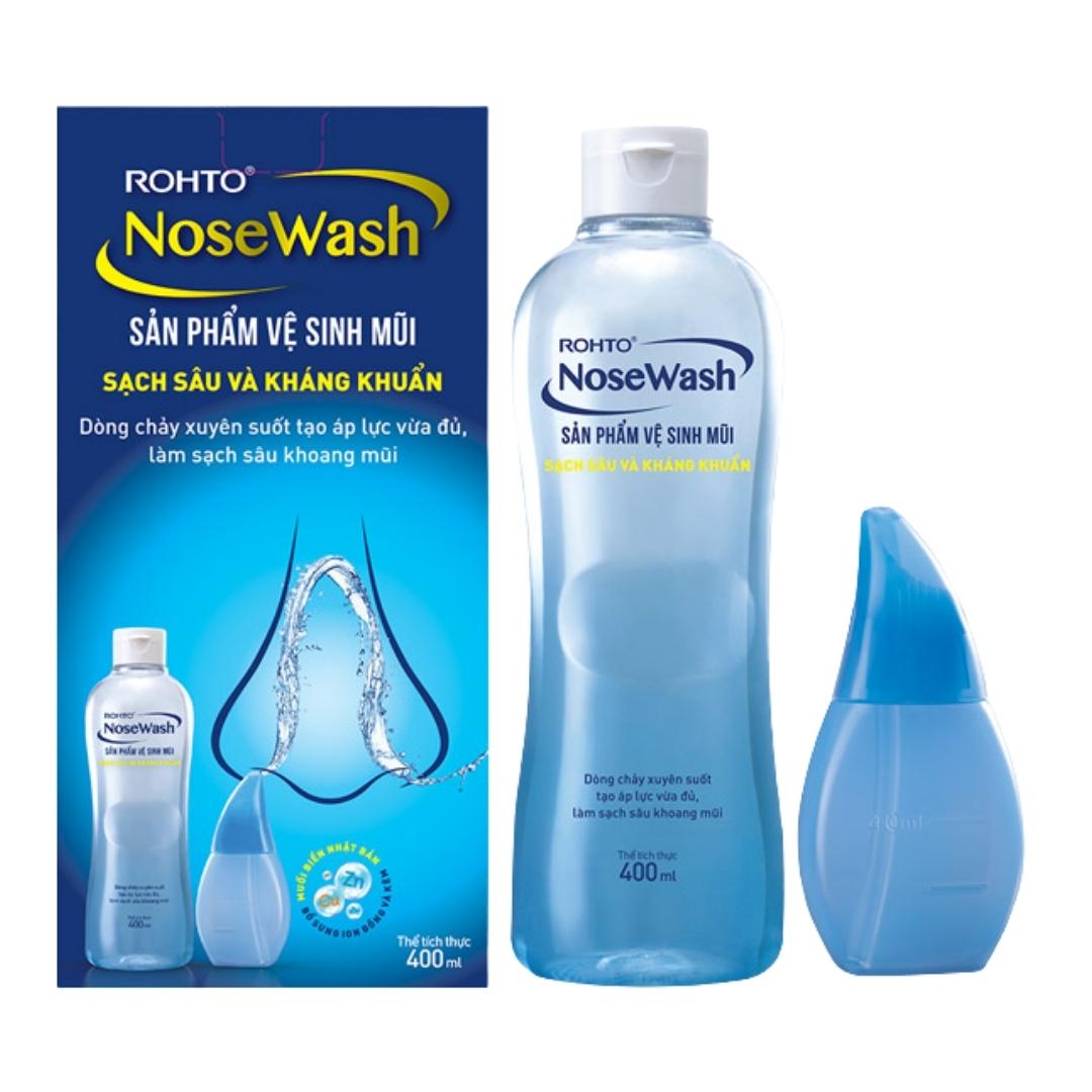 Bộ sản phẩm rửa mũi tiện dụng Rohto NoseWash (1 bình vệ sinh mũi Easy Shower + 1 chai dung dịch 400ml).jpg