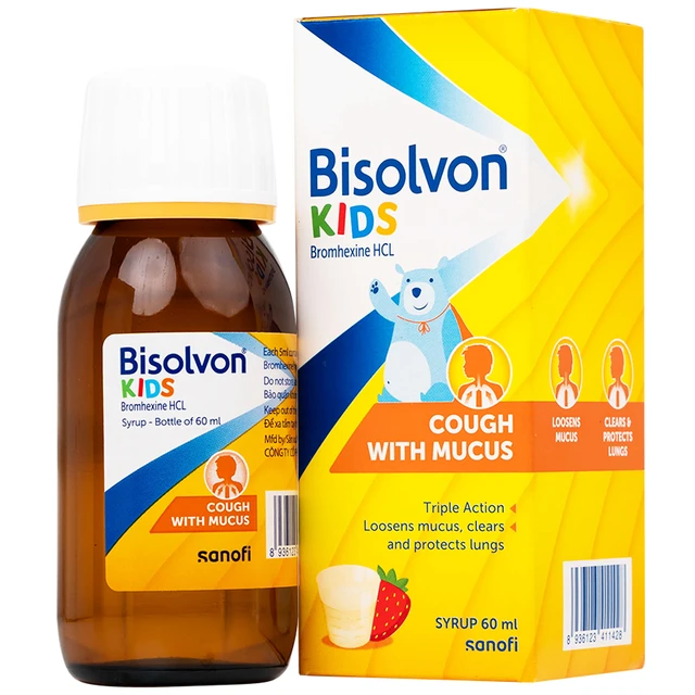 Siro Bisolvon Kids Boehringer điều trị ho đờm trong viêm phế quản (60ml).webp