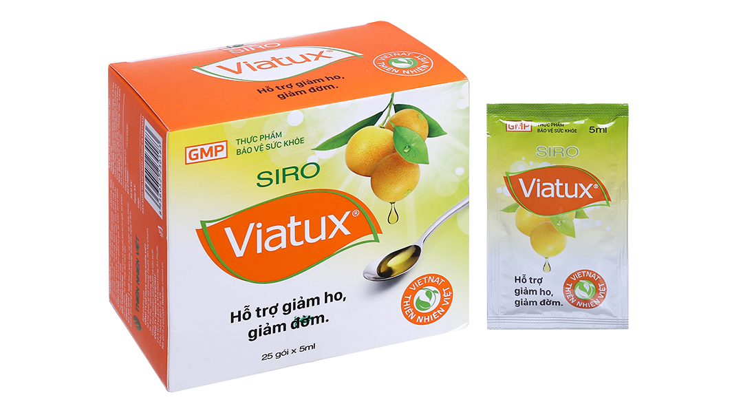 Siro VIATUX Giảm ho (hộp 25 gói x 5ml).jpg