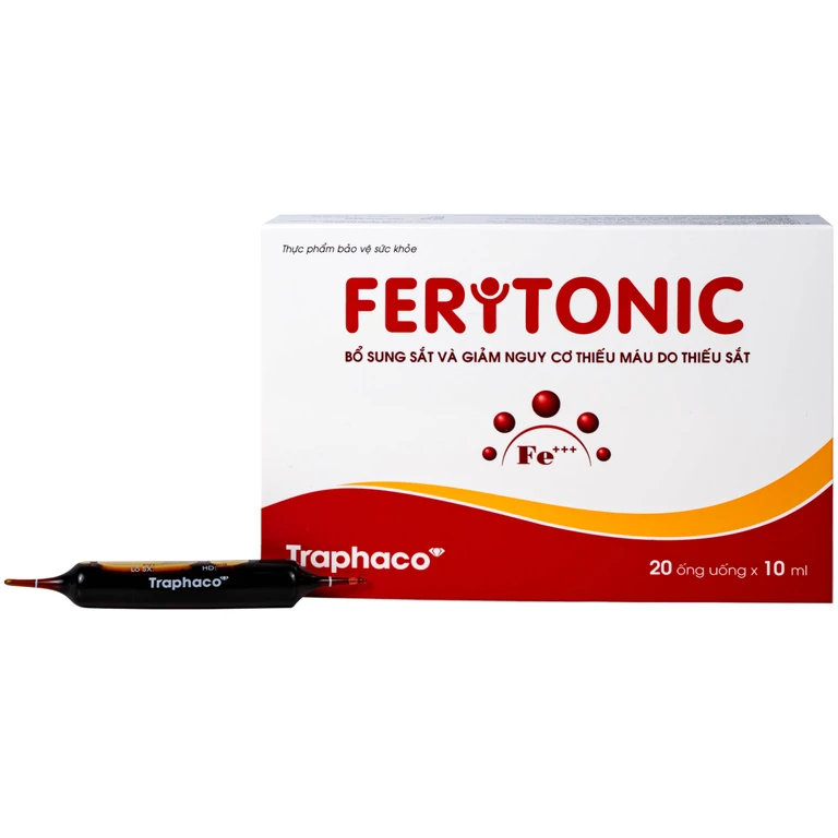 Siro bổ sung sắt Feritonic 40mg Traphaco (2 vỉ x 10 ống).webp