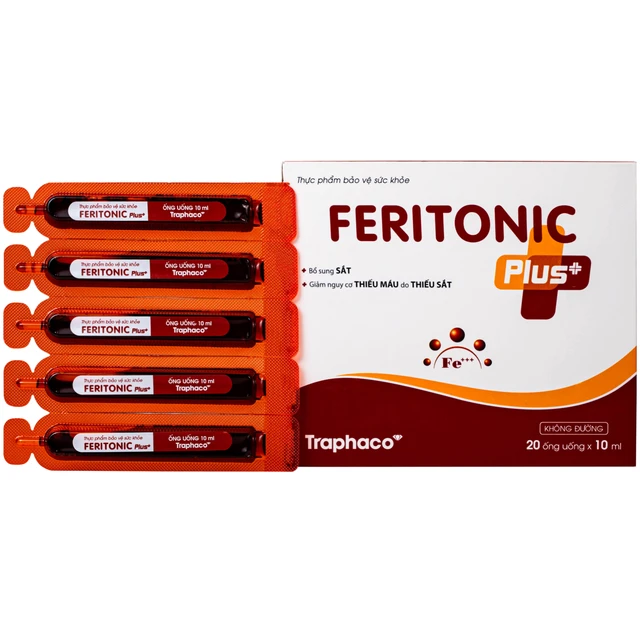 Siro bổ sung sắt Feritonic Plus+ Traphaco (4 vỉ x 5 ống).webp