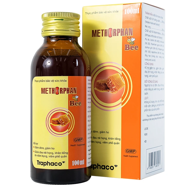 Siro hỗ trợ giảm ho Methorphan Bee Traphaco (100ml).webp
