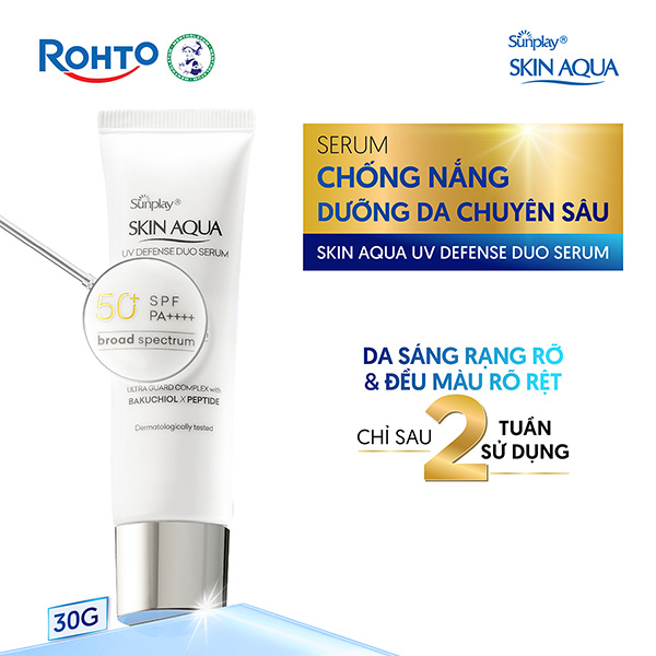 Kem chống nắng dưỡng da chuyên sâu dạng serum Skin Aqua UV Defense Duo Serum 30g.webp