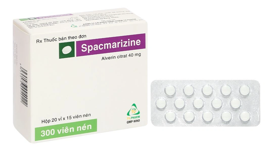 Spacmarizine 40mg giảm đau do co thắt cơ trơn ở đường tiêu hóa (20 vỉ x 15 viên).webp