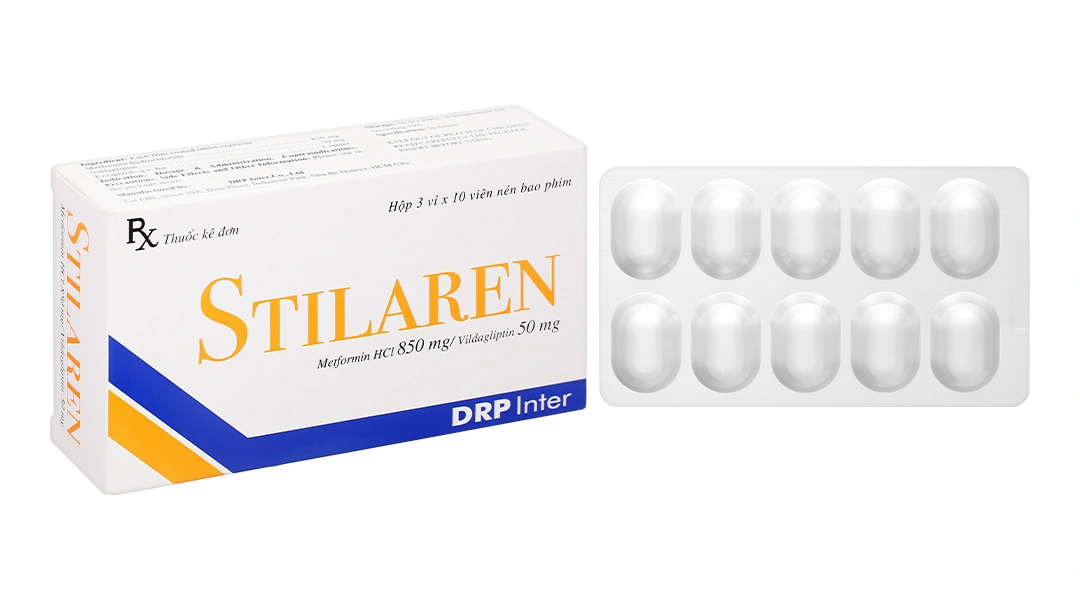 Stilaren trị đái tháo đường tuýp 2 (3 vỉ x 10 viên).webp