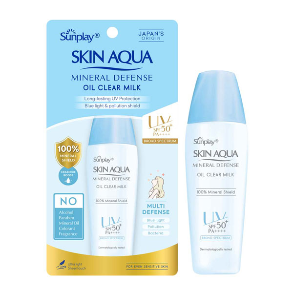 Sữa chống nắng vật lý bảo vệ da sạch dầu - Sunplay Skin Aqua Mineral Defense Oil Clear Milk.jpg