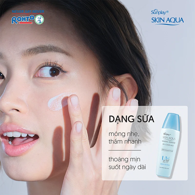 Sữa chống nắng vật lý bảo vệ da sạch dầu - Sunplay Skin Aqua Mineral Defense Oil Clear Milk.jpg