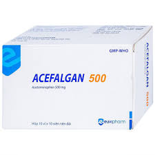 Thuốc Acefalgan 500 điều trị các cơn đau đầu, đau thần kinh, đau bụng kinh (Hộp 10 vỉ x 10 viên).jfif