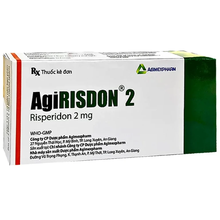 Thuốc AgiRISDON 2 Agimexpharm điều trị các bệnh loạn thần (10 vỉ x 10 viên).webp