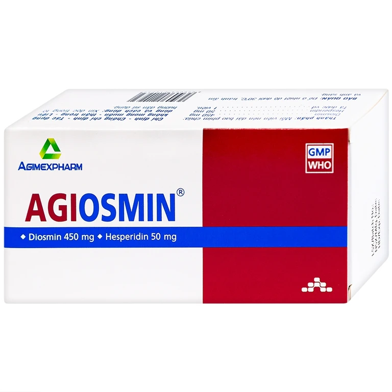 Thuốc Agiosmin Agimexpharm điều trị suy tĩnh mạch mạn tính (4 vỉ x 15 viên).webp