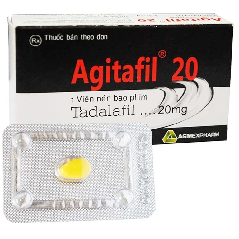 Thuốc Agitafil 20 Agimexpharm điều trị rối loạn cương dương (1 viên).webp