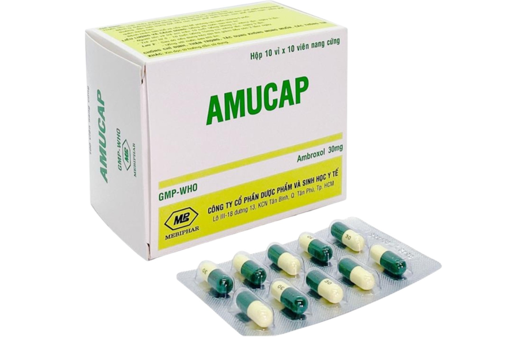 Thuốc Amucap 30mg điều trị bệnh đường hô hấp (Hộp 10 vỉ x 10 viên).jpg