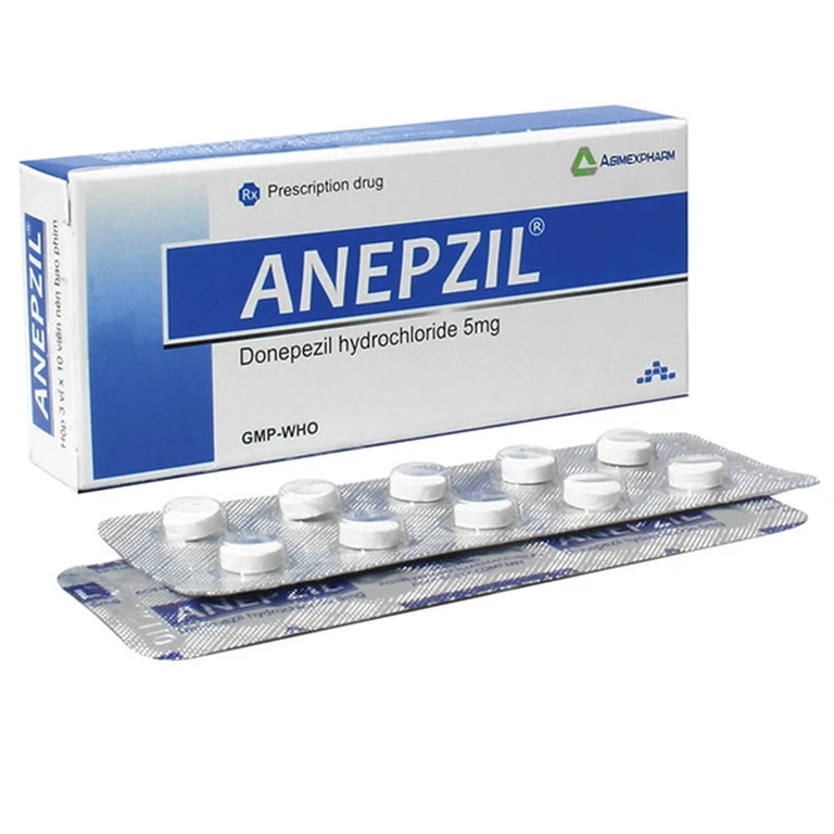 Thuốc Anepzil 5mg Agimexpharm điều trị triệu chứng suy giảm trí nhớ (3 vỉ x 10 viên).webp