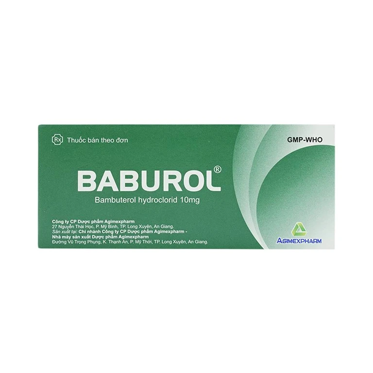 Thuốc Baburol Agimexpharm điều trị hen phế quản, viêm phế quản (3 vỉ x 10 viên).webp