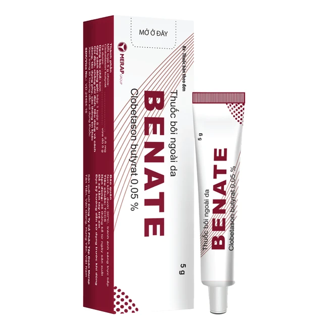 Thuốc Benate 0.05% Merap giảm các triệu chứng viêm và ngứa của các bệnh da (5g).webp